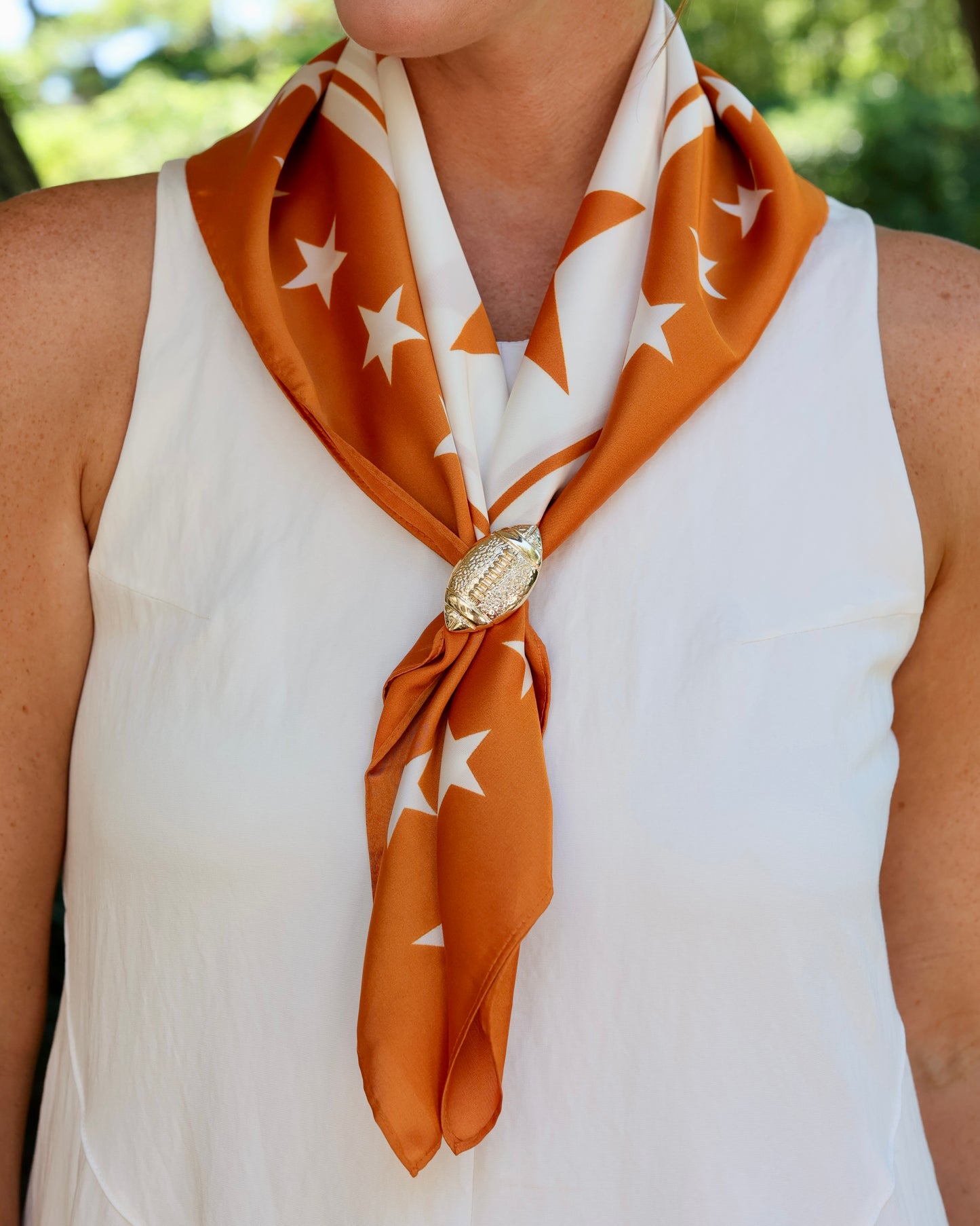 Fitzgerald Star Scarf Medium Orange White