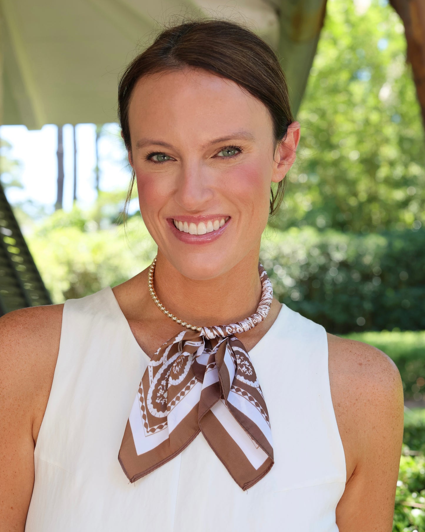 Laya Beaded Scarf Collar Necklace Chocolate