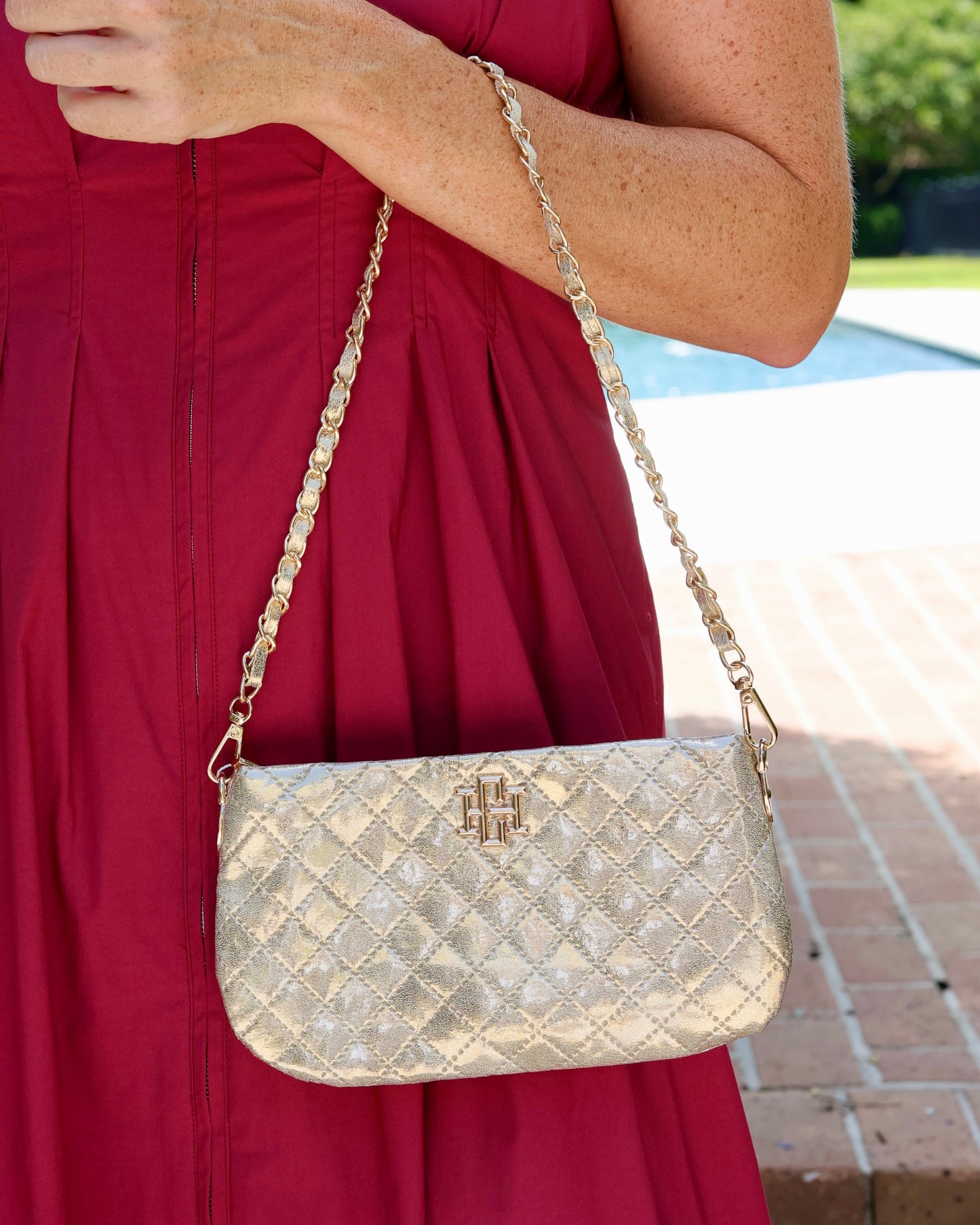 Livi Quilted Crossbody Champagne Pop