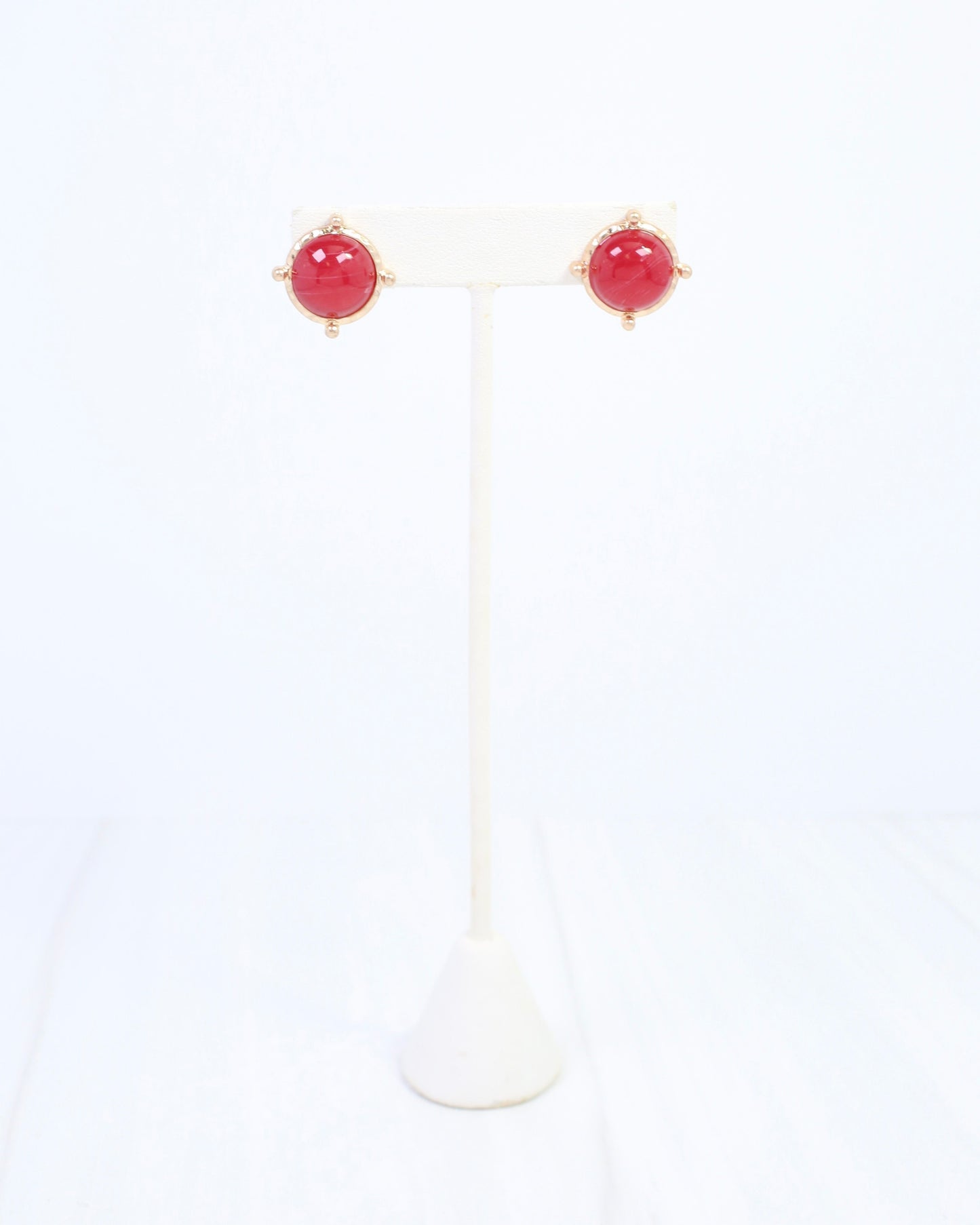 Florissant Round Post Earring Red