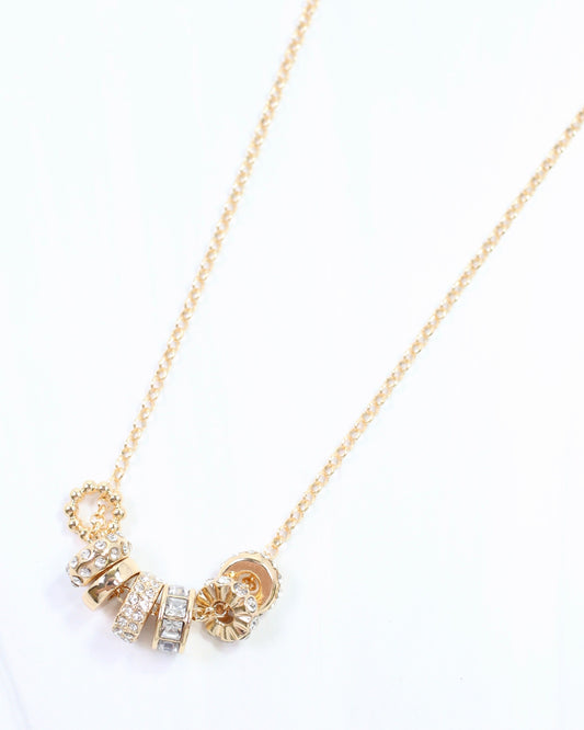 Arabella Circle Charm Necklace Clear