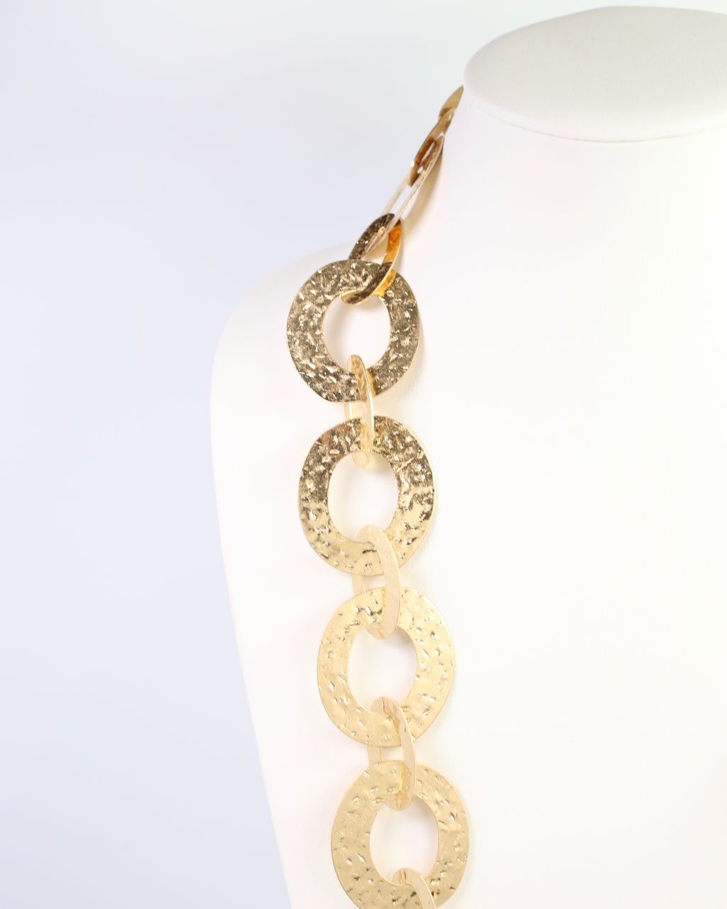 Ellsworth Hammered Long Link Necklace Gold