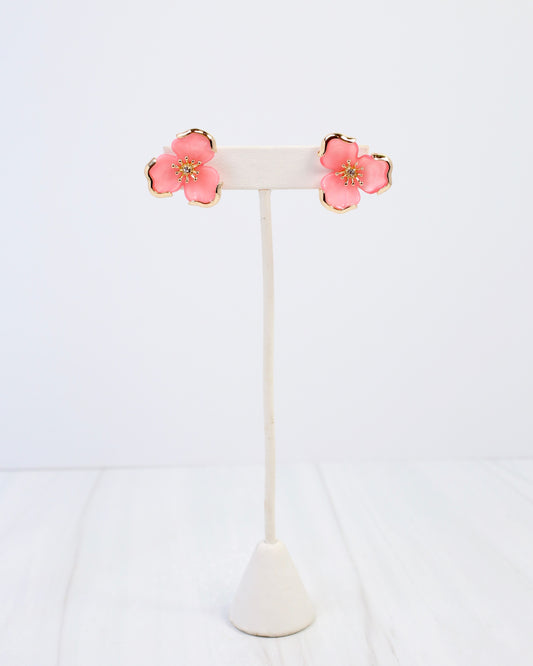Eveleth Flower Post Earring Pink
