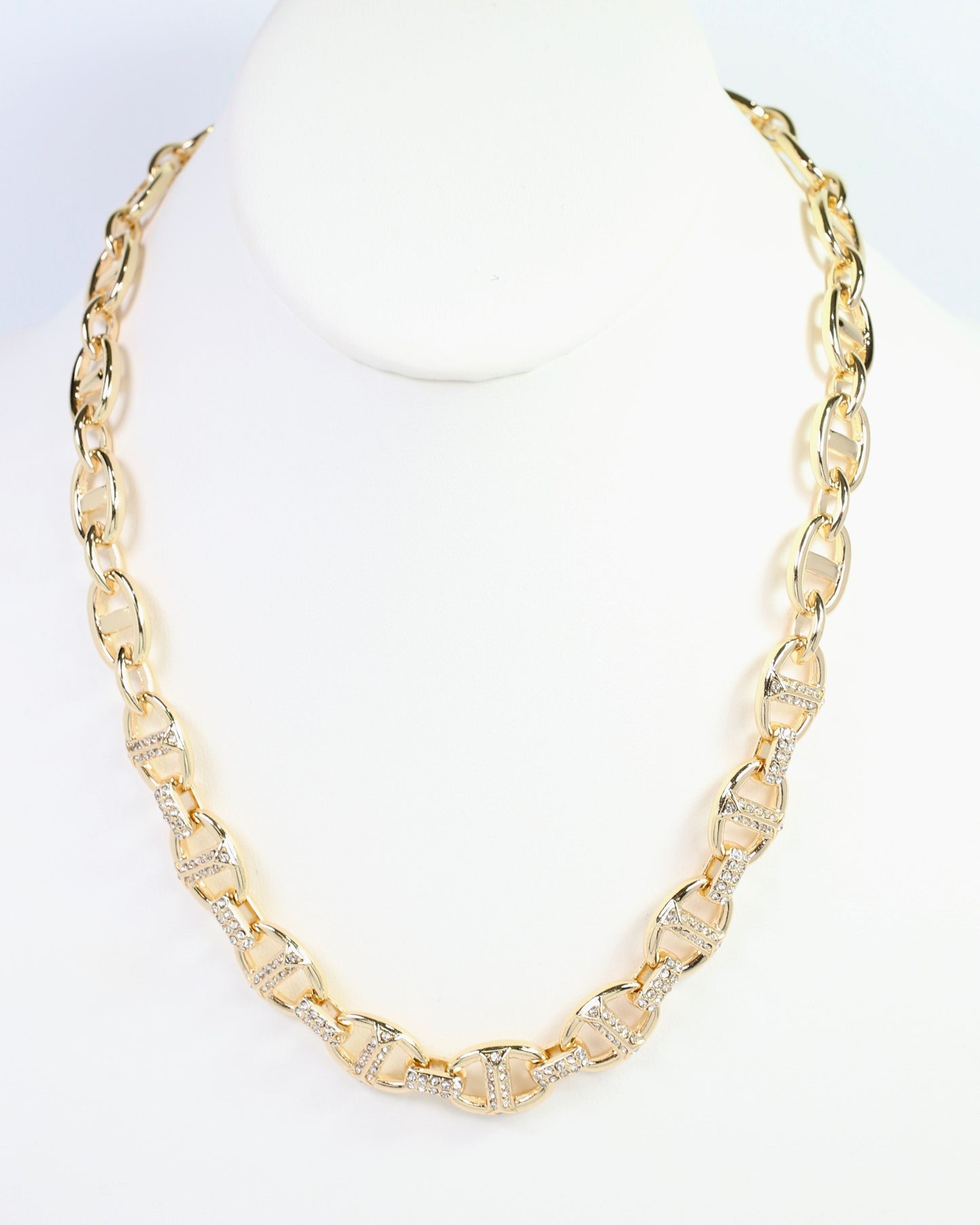 Norwich Pave Chain Necklace Gold