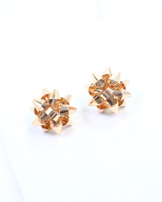 Let's Wrap Large Bow Stud Earring Gold