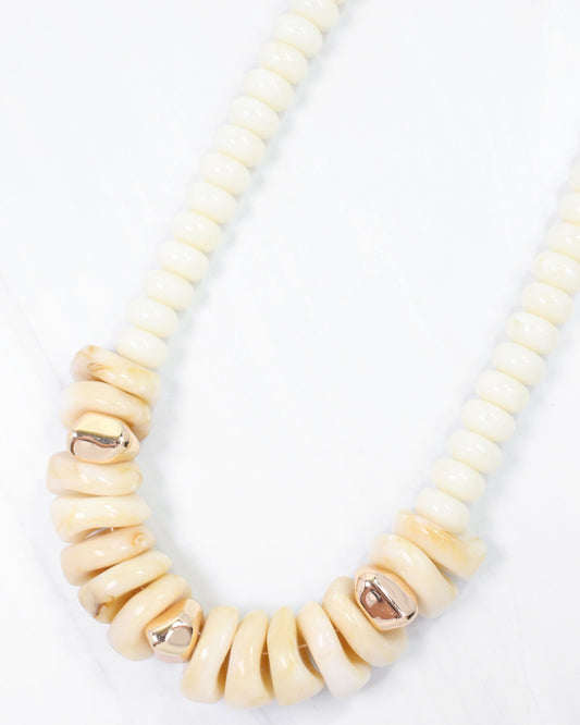 Alessandria Stone Beaded Necklace Natural