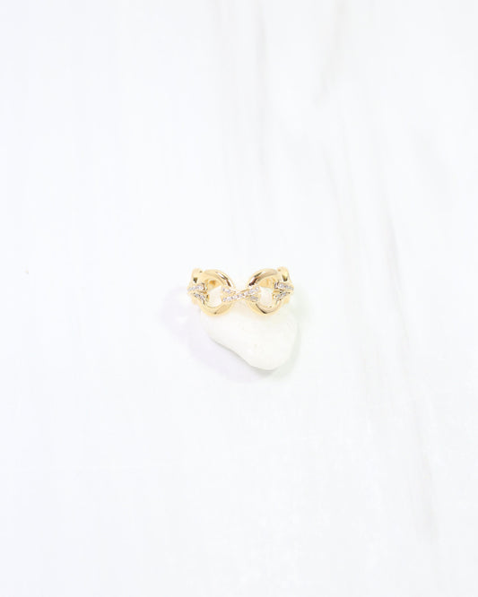 Poppy CZ Circle Link Ring WR Gold