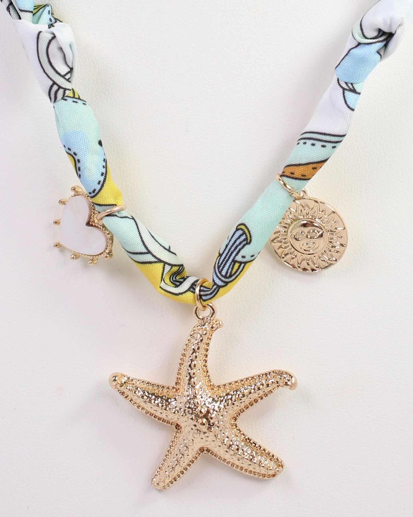 Sandi Scarf Charm Necklace Light Blue