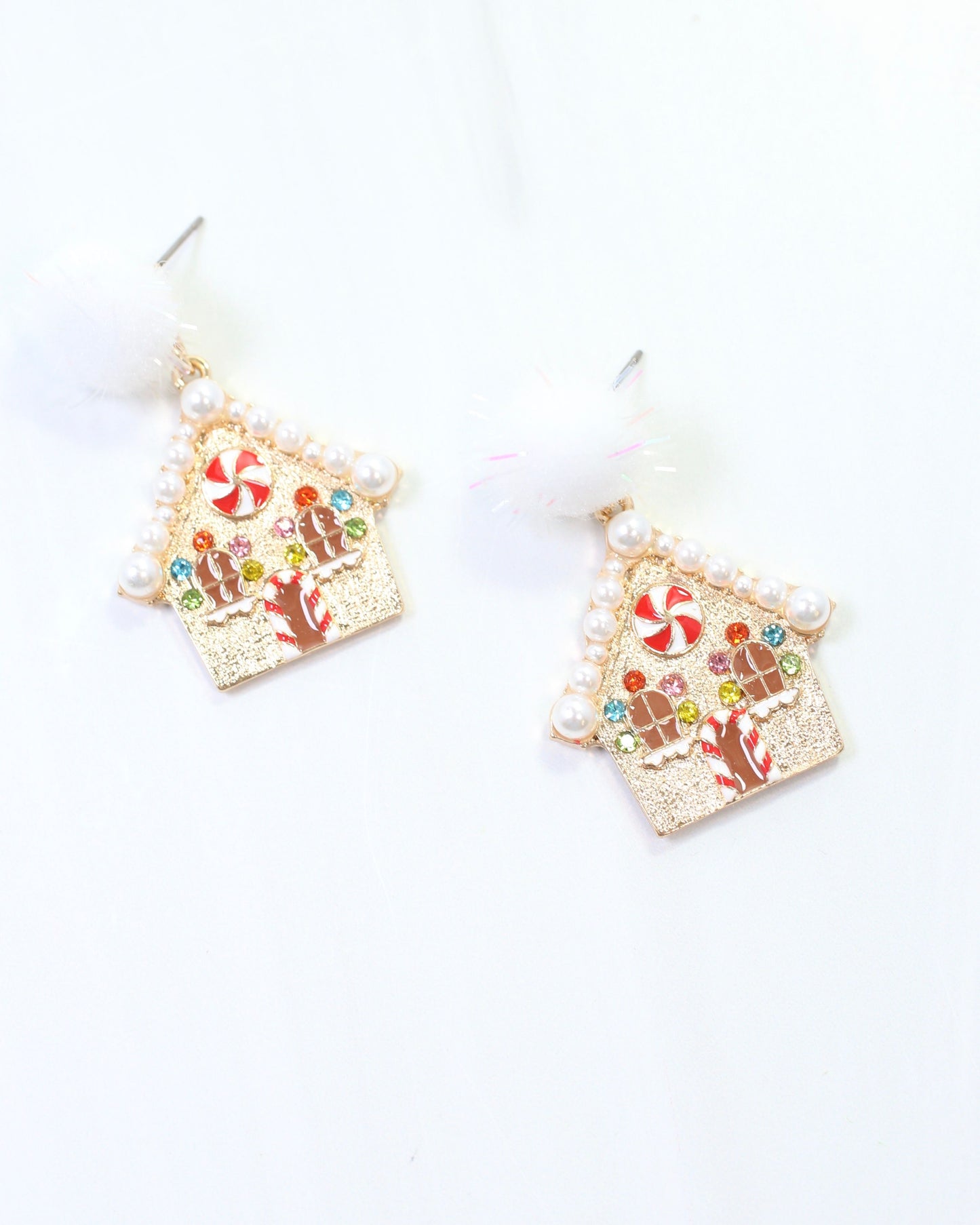 Jingle Gingerbread House Earring Gold