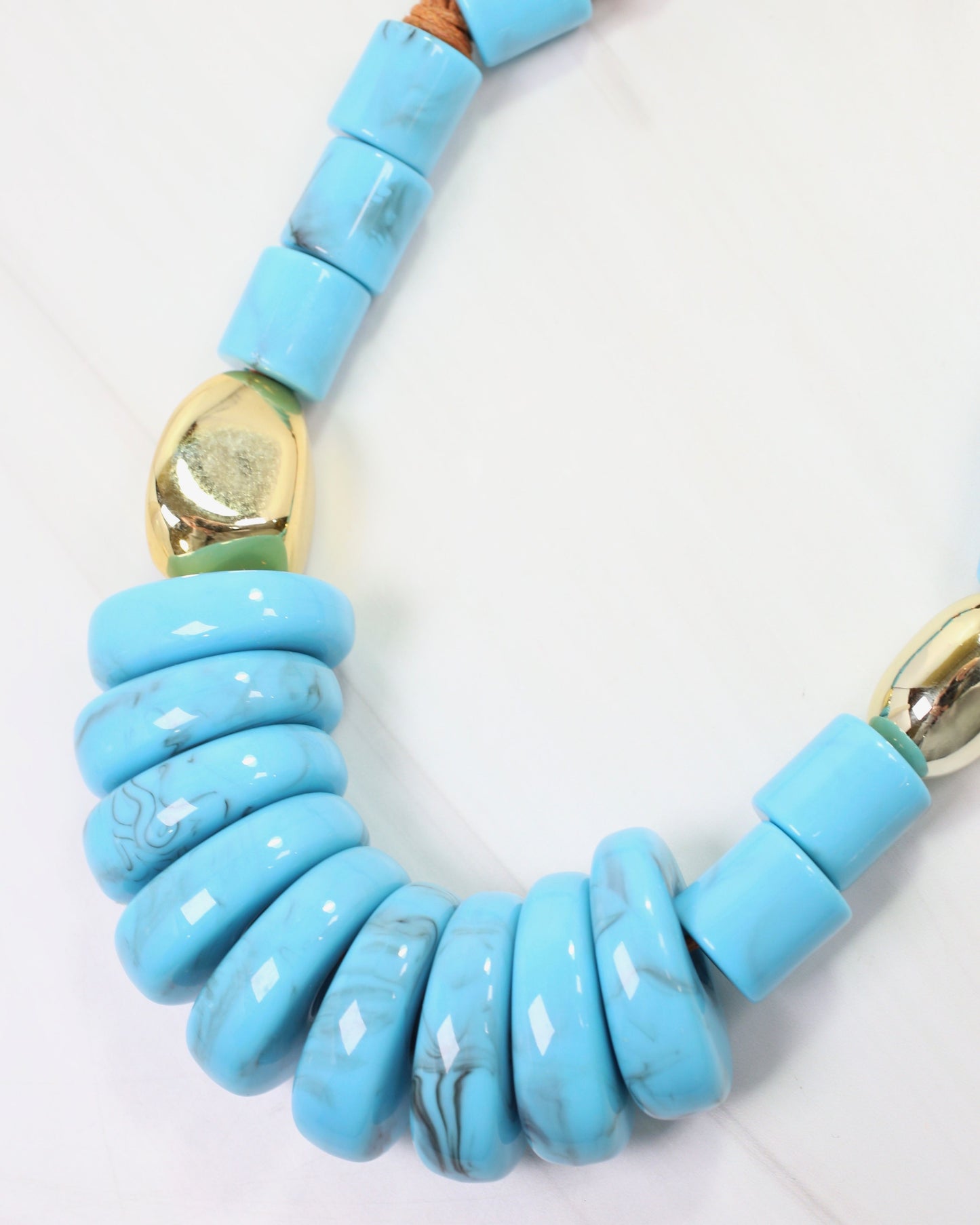 Miranda Beaded Statement Necklace Turquoise