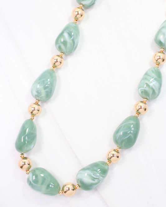Giana Swirl Beaded Necklace Jade