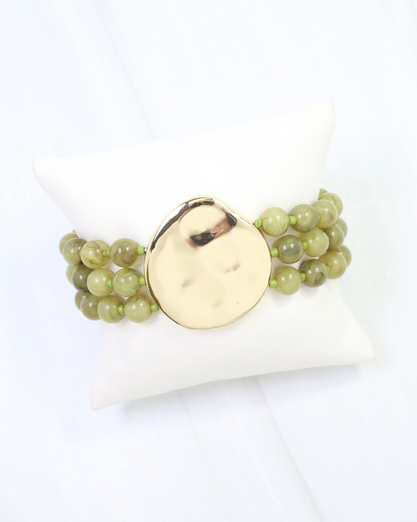 Kori Beaded Stretch Bracelet Olive