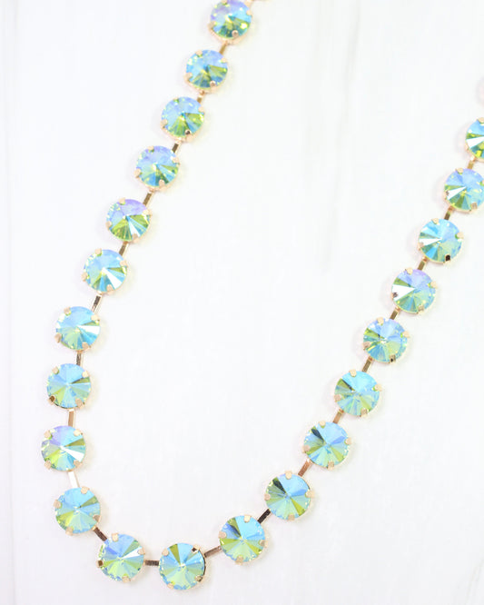 Roxanne Rhinestone Necklace Aqua AB