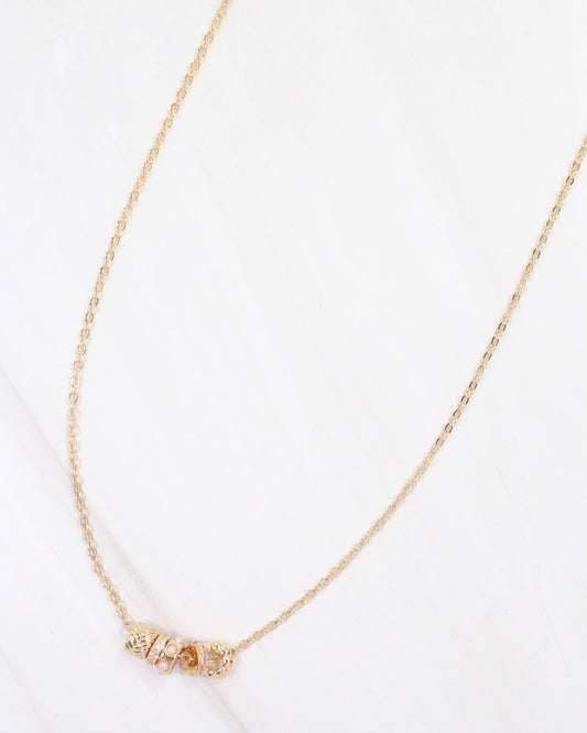 Bridgeton Rondelle Charm Necklace WR Gold