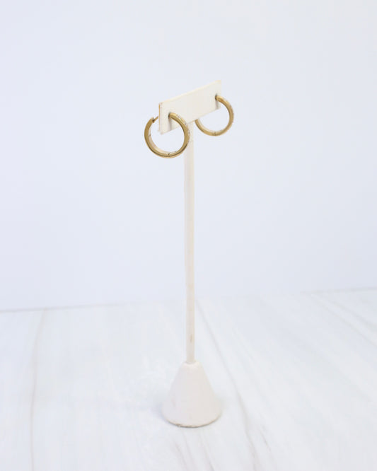 Springfield CZ Hinged Hoop Earring Gold