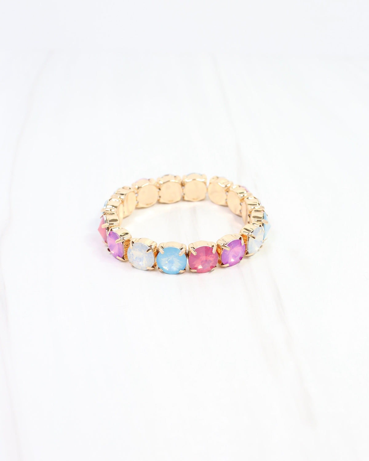Harper Rhinestone Stretch Bracelet Gumdrop Multi