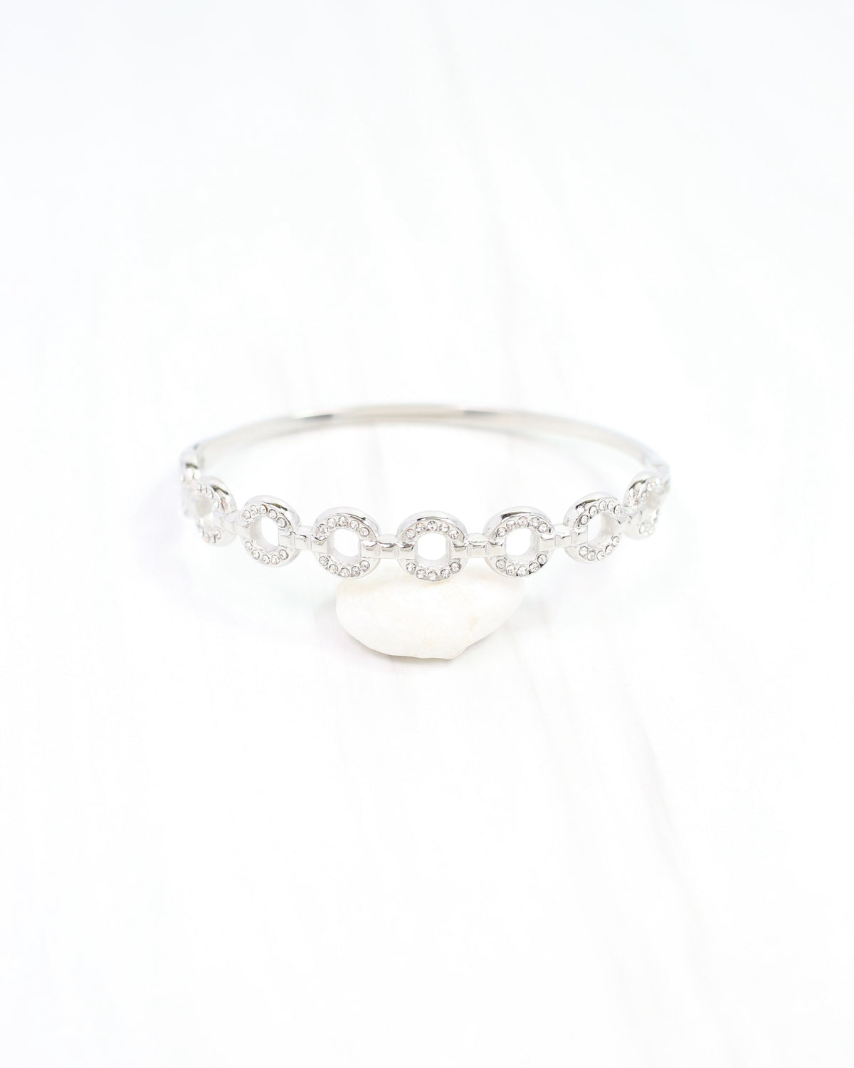Lincoln Link and CZ Bracelet WP Silver