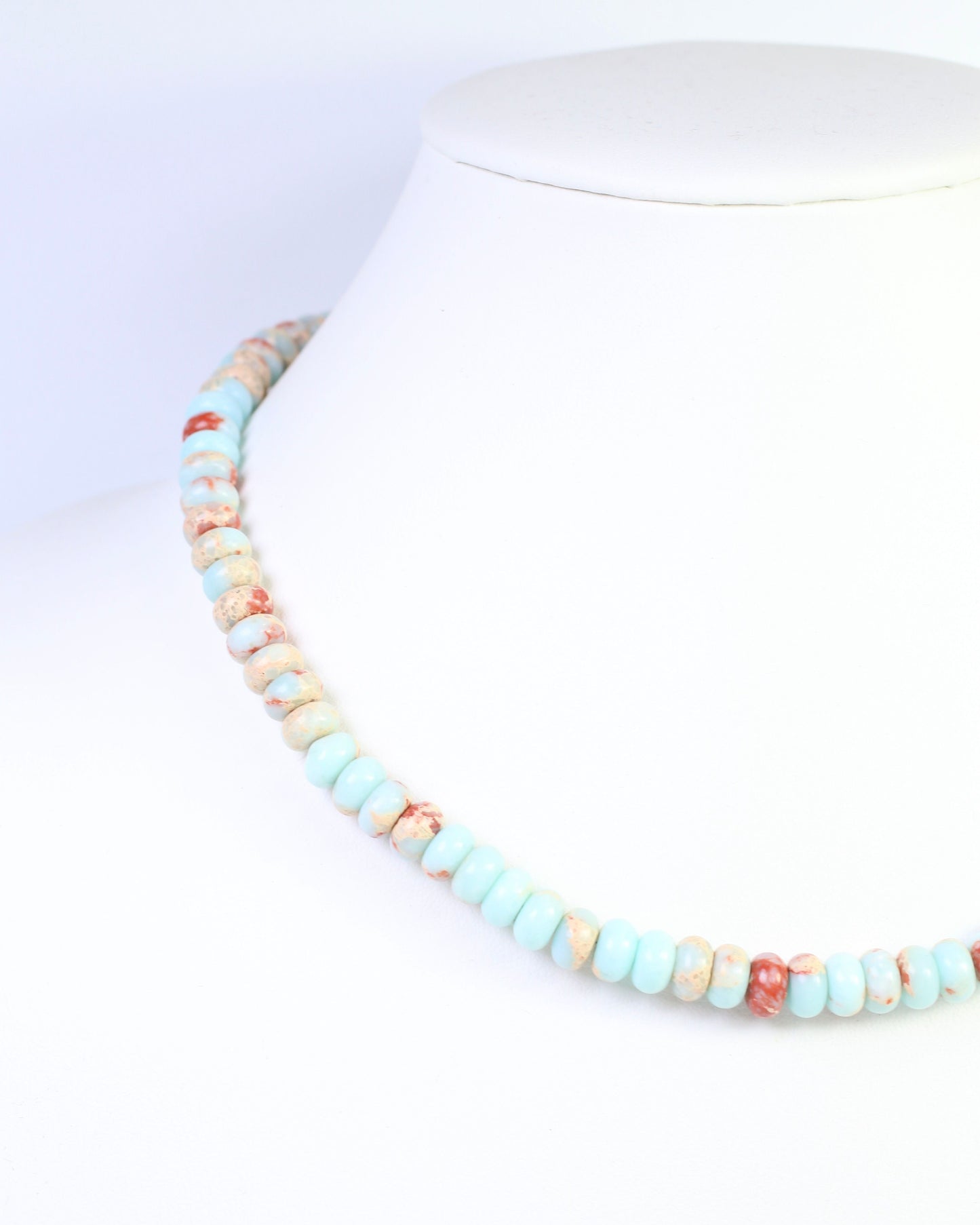 Gisela Stone Beaded Oval Clasp Necklace Multi