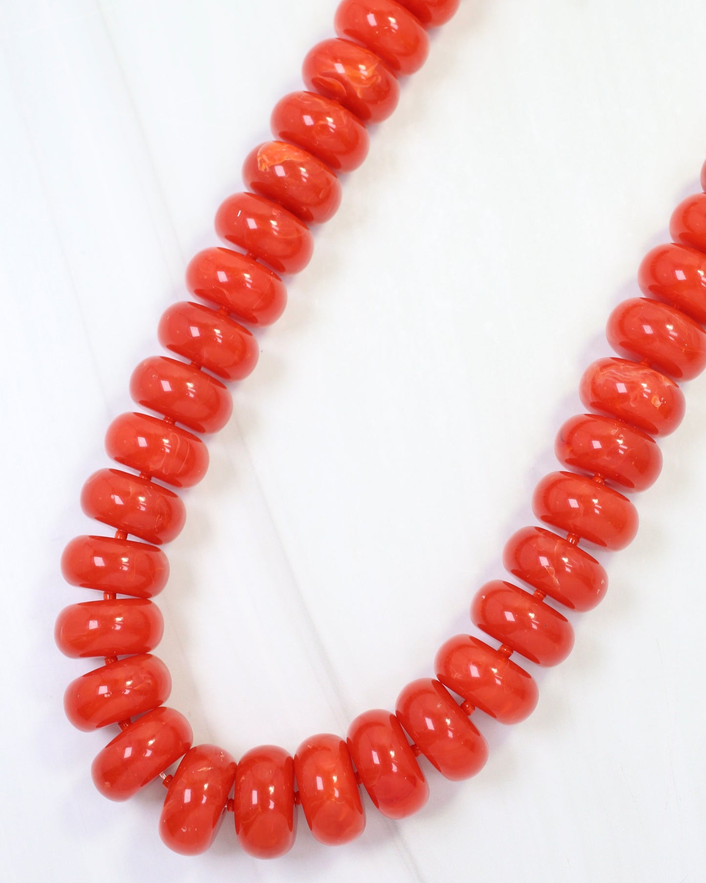 Pipestone Marble Beaded Necklace Orange