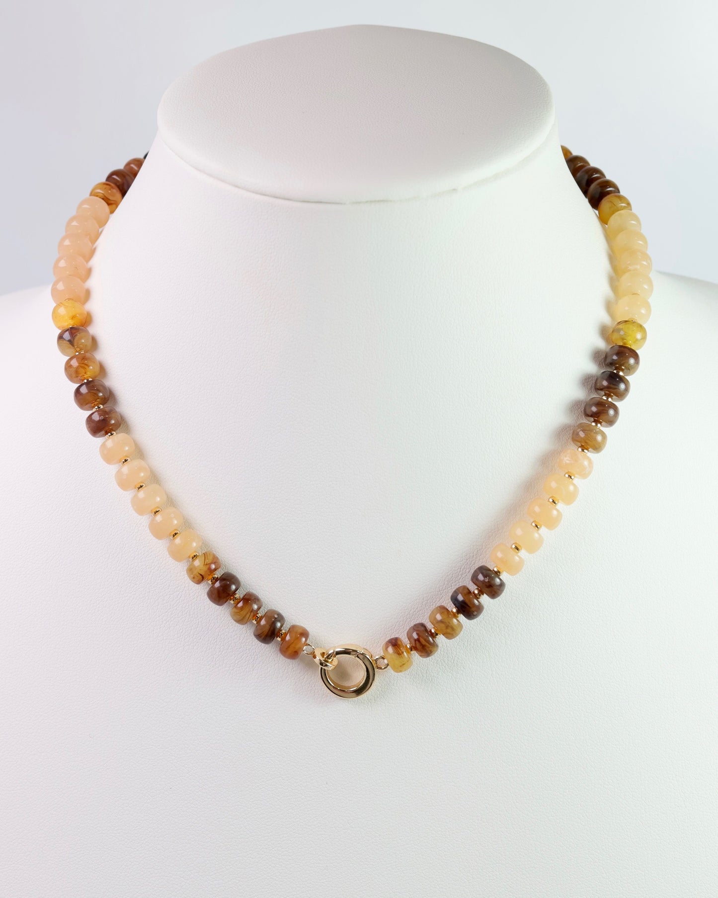 Tiara Beaded Toggle Necklace Brown