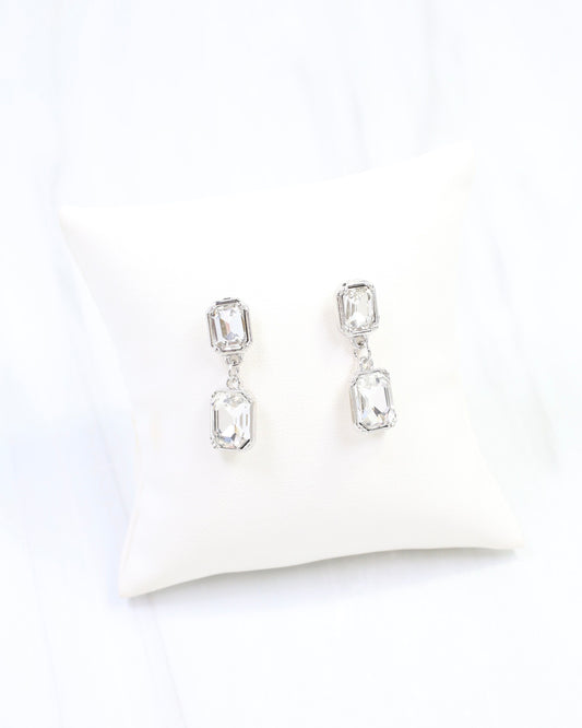 Chloe Crystal Drop Earring Silver