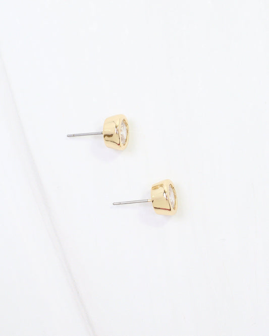 Maribel CZ Stud Earring WR Gold