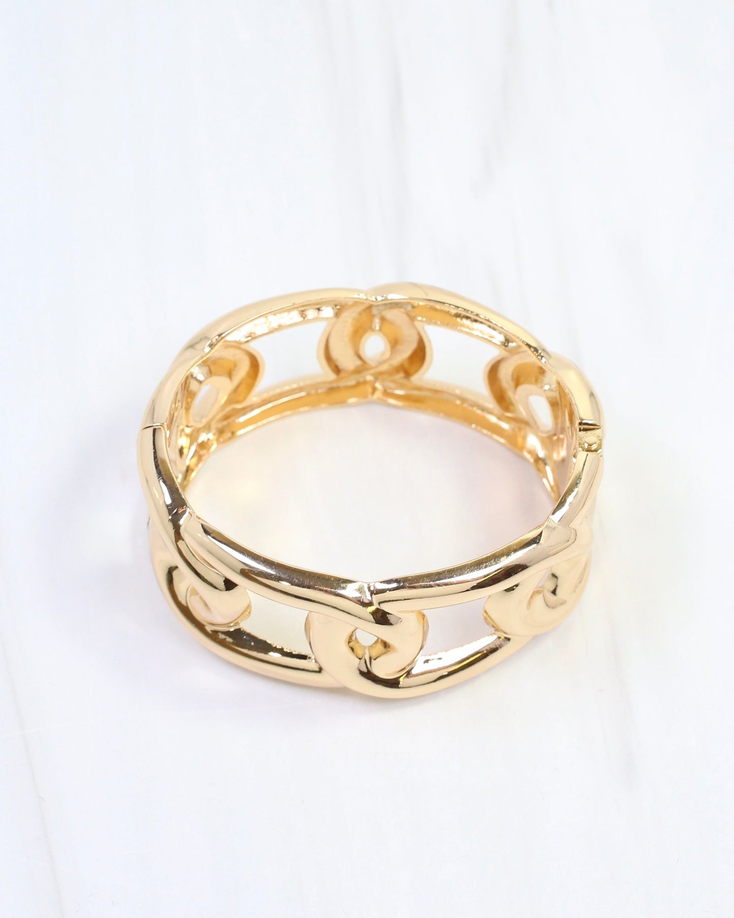 Jean Link Hinged Bangle Bracelet Gold