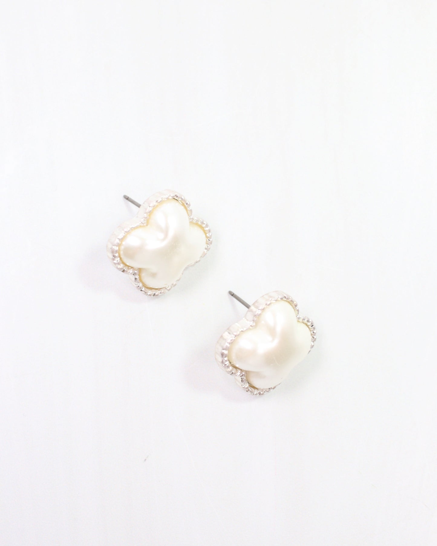 Massey Clover Stud Earring Worn Silver