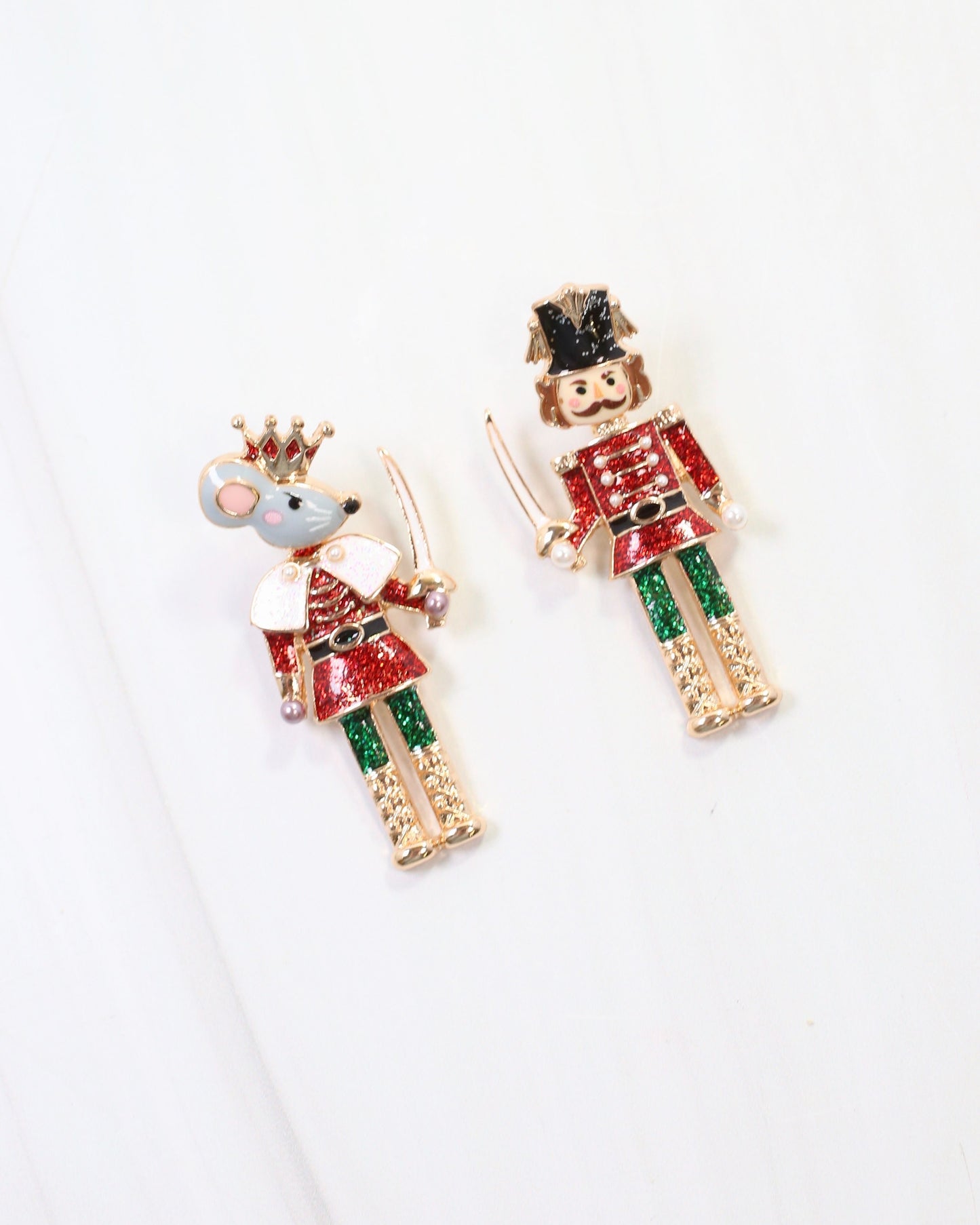 Nutcracker King Earring Red