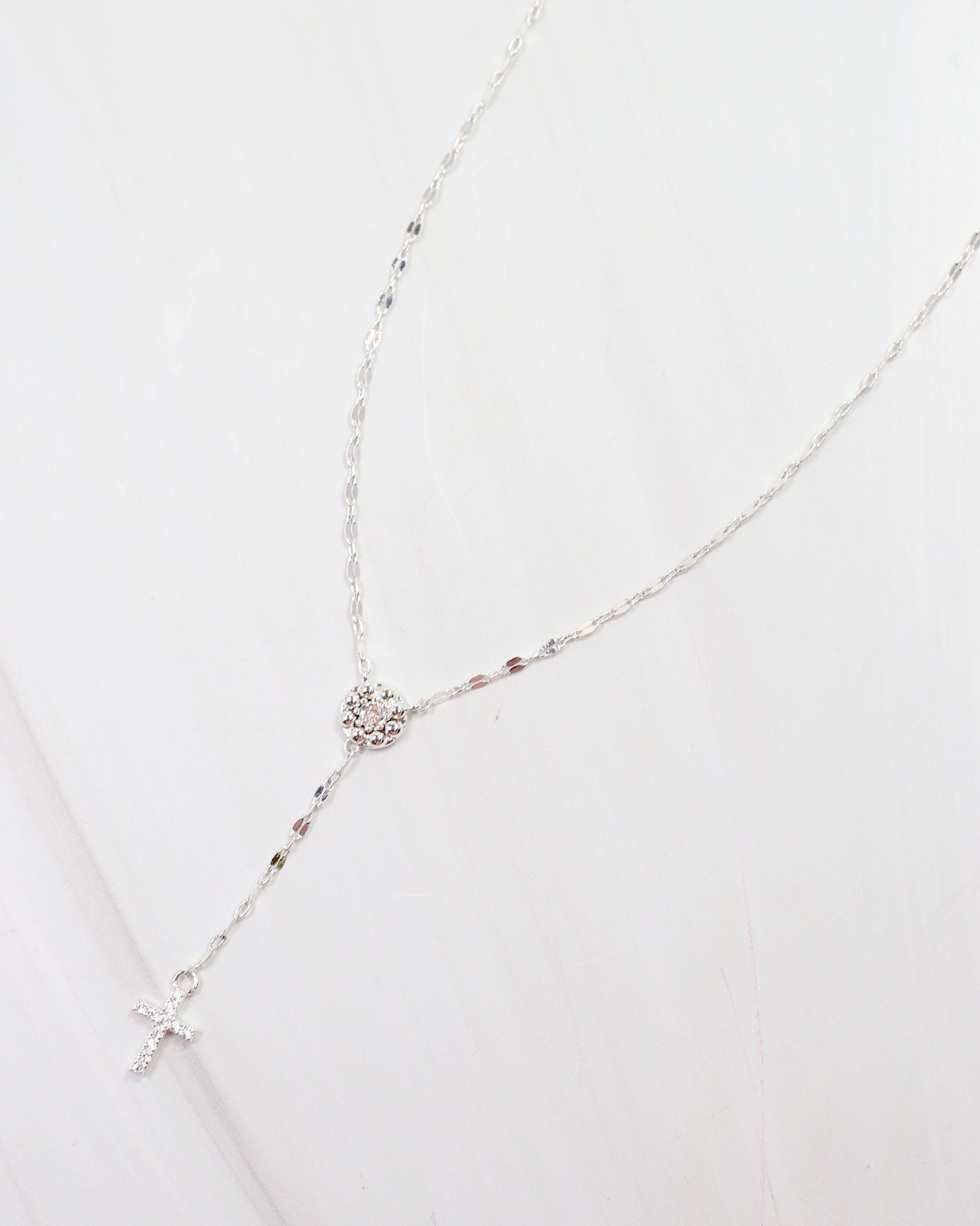 Violet Cross Y Necklace Silver – Caroline Hill Wholesale