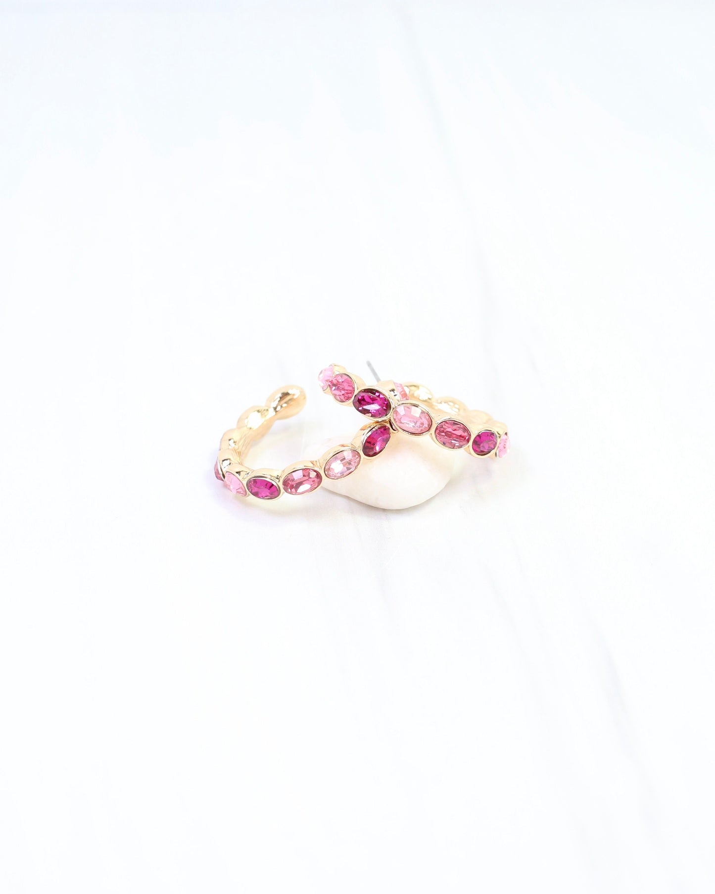 Karter Jeweled Hoop Earring Pink Multi
