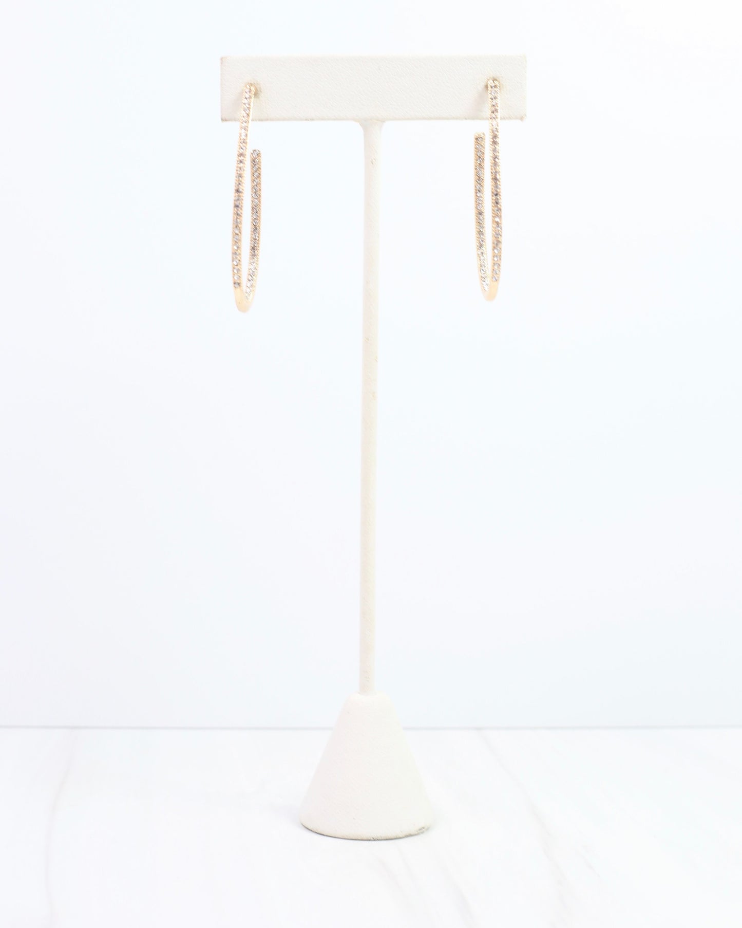 Bethie Crystal Oval Hoop Gold