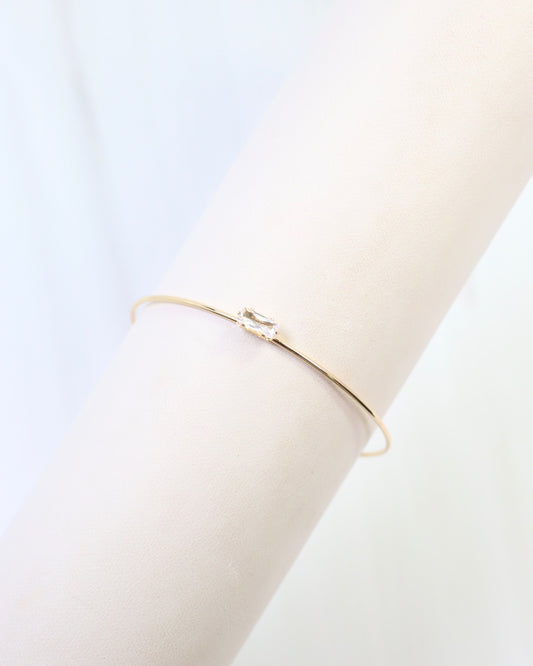 Taunton Single CZ Cuff Bracelet Gold