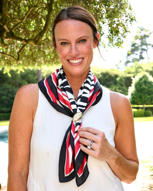 Harper Striped Scarf Medium Red Black