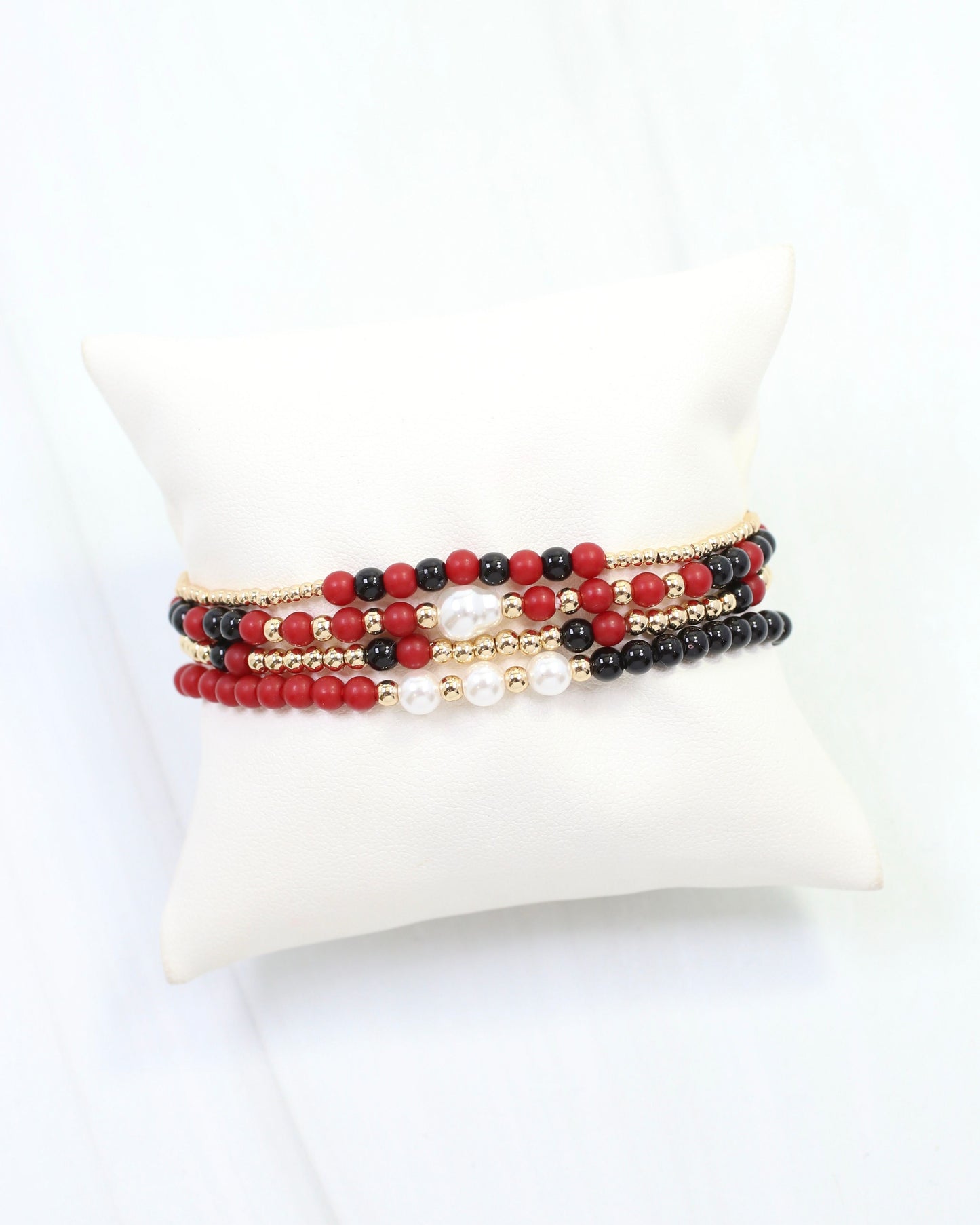Josie Beaded Bracelet Set Garnet Black