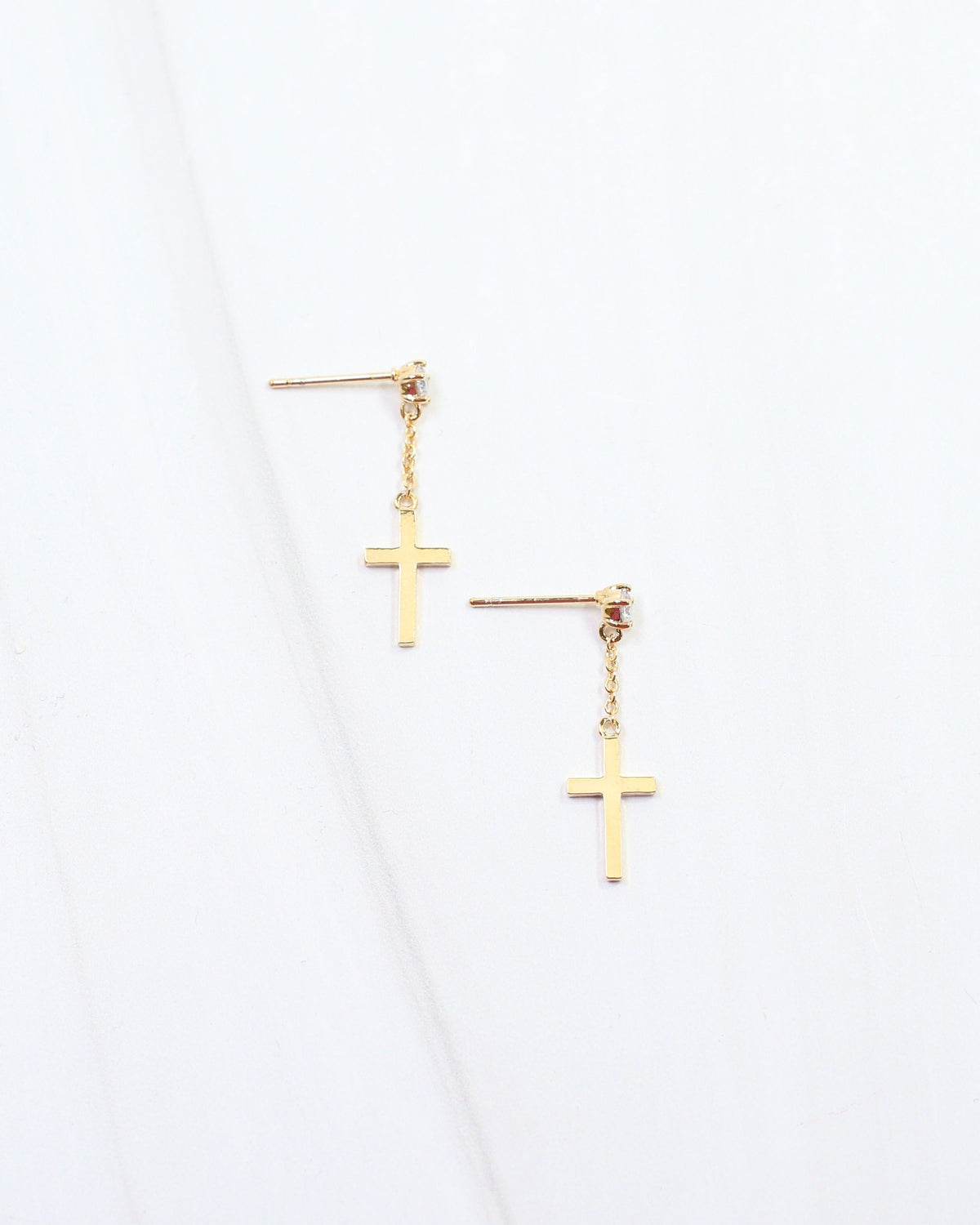 Lyric Cross Dangle Earring WR Gold