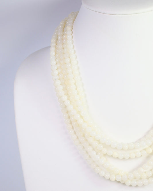 Brookline Layered Beaded Necklace Ivory