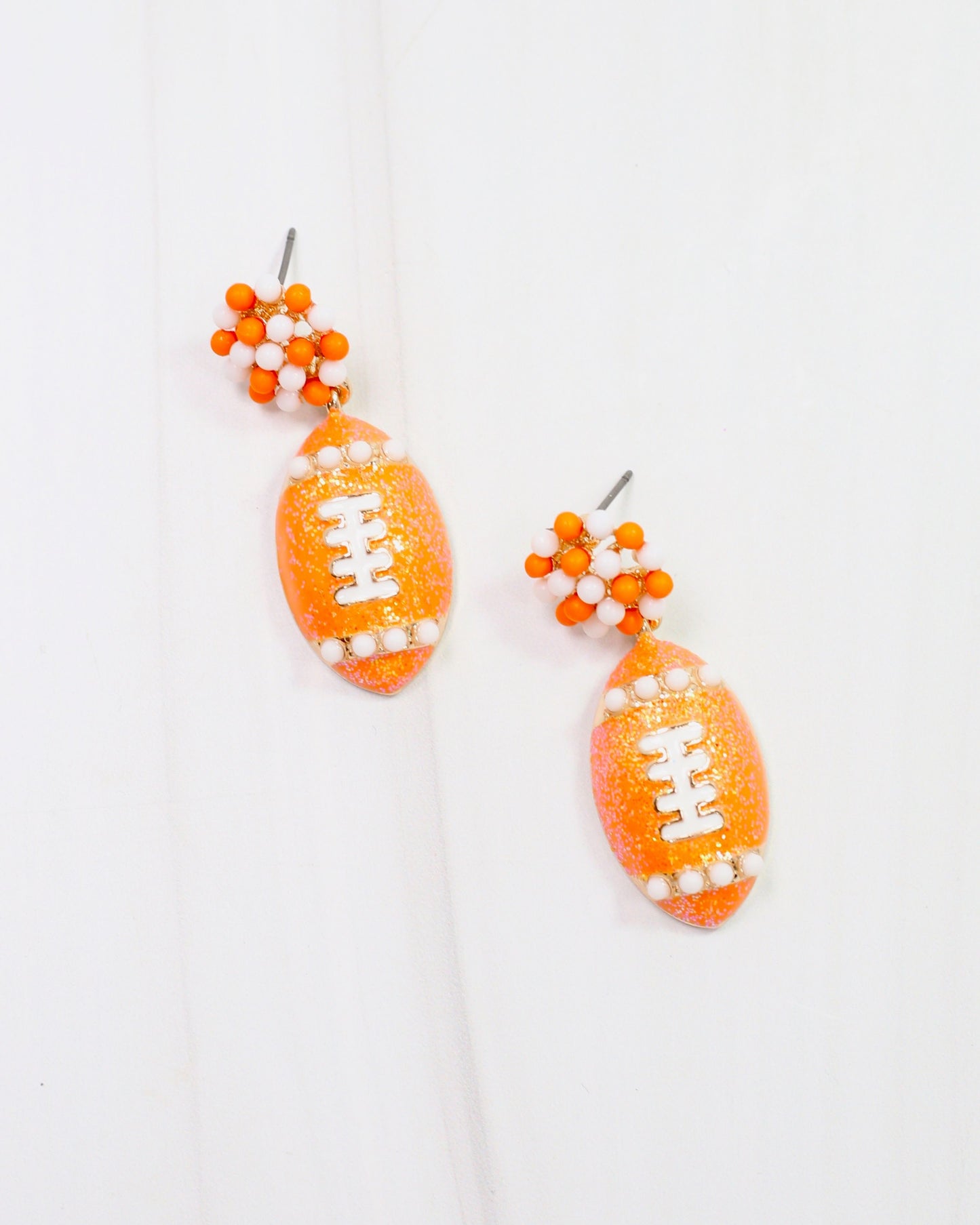 Adler Football Earring Orange White