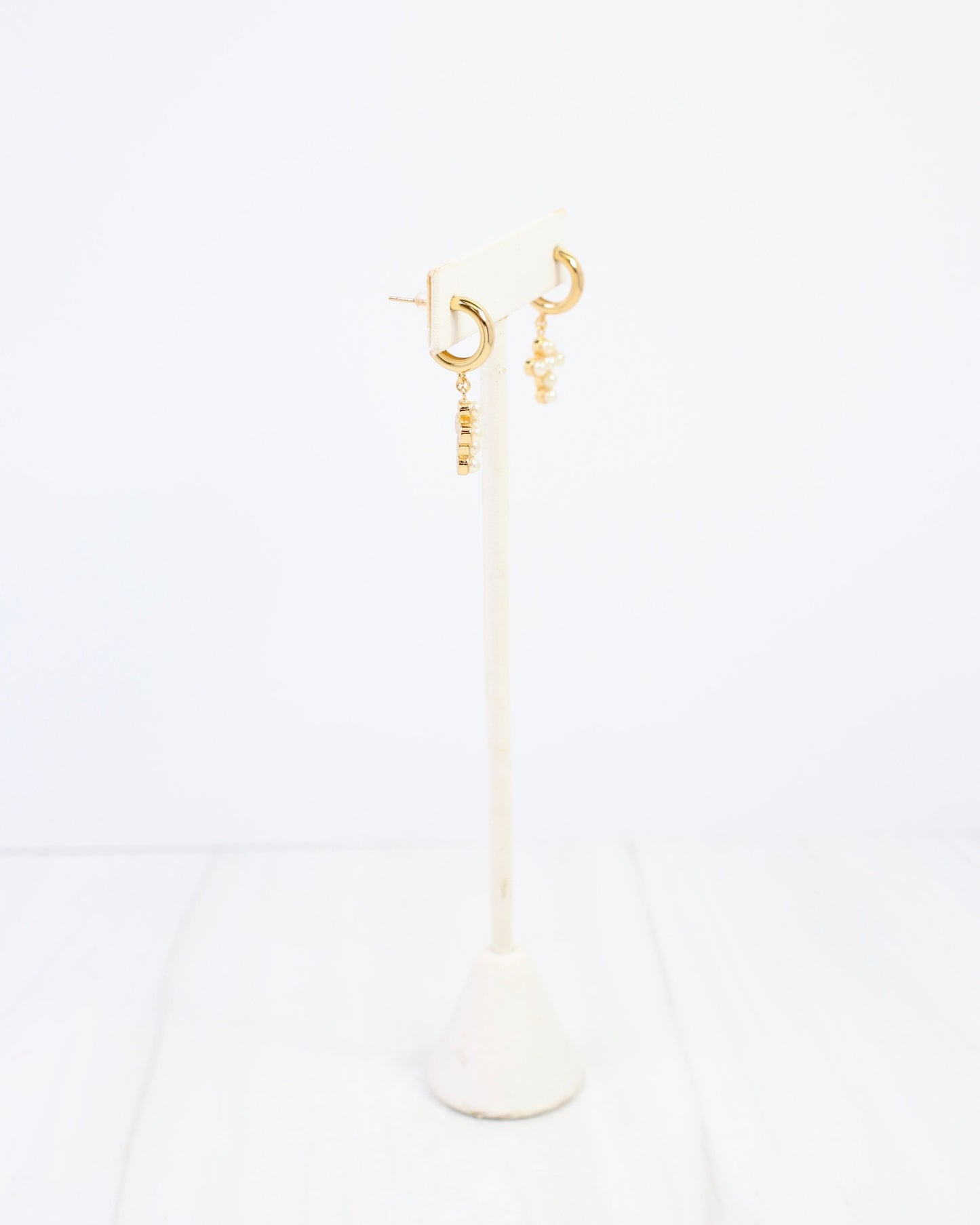 Starkville Cross Huggie Earring Gold