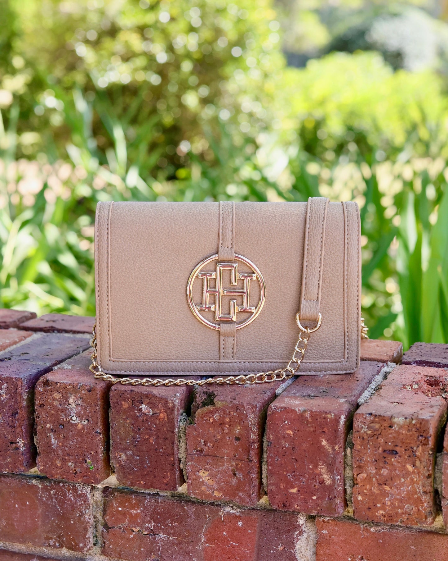 Cecilia Circle Logo Handbag Taupe