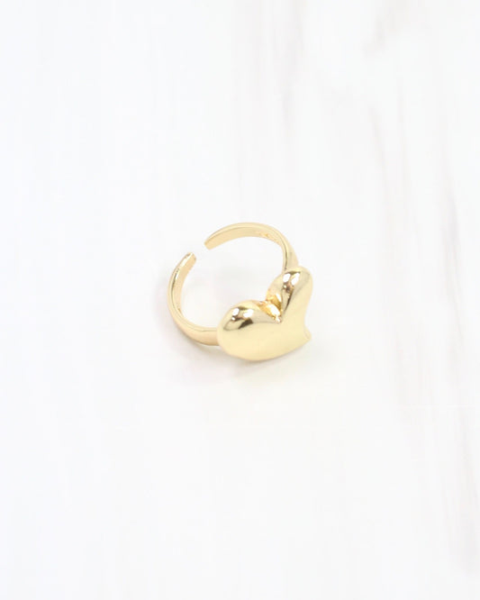 Arezzo Adjustable Heart Ring WR Gold
