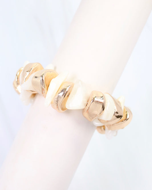 Aelia Beaded Stretch Bracelet Ivory