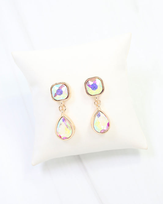 Roxanne Rhinestone Drop Earring Clear AB