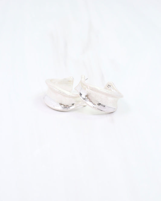 Old Augustine Hoop Earring Worn Silver