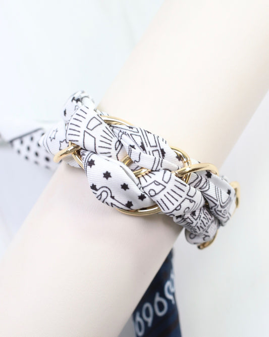 Fontana Chain Scarf Bracelet White