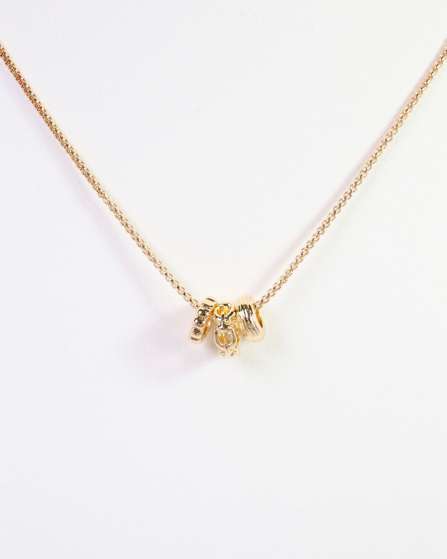 Border Rondelle Necklace WR Gold
