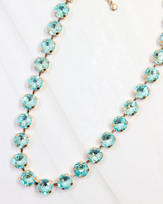 Andi Rhinestone Necklace Aqua