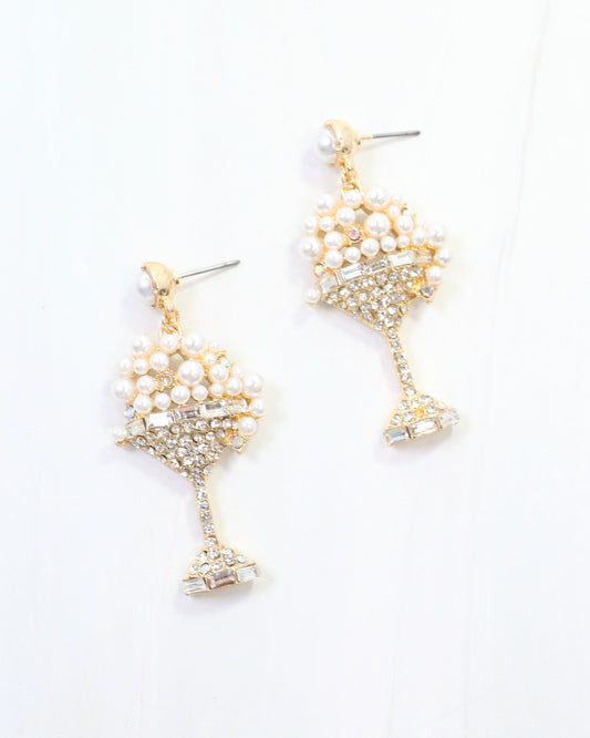Bubbles and Champagne Earring Gold
