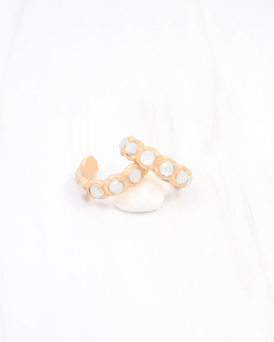 Simms Stone Hoop Earring White Opal