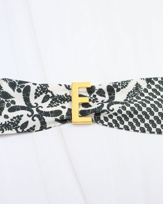 Arlett Initial Scarf Slide E Gold